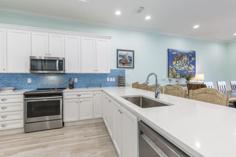 Kitchen with extra bar seats!