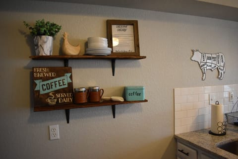 Enjoy a cup of coffee before heading to the lake