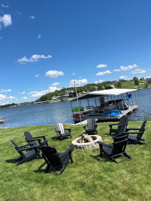 Firepit next to the late 