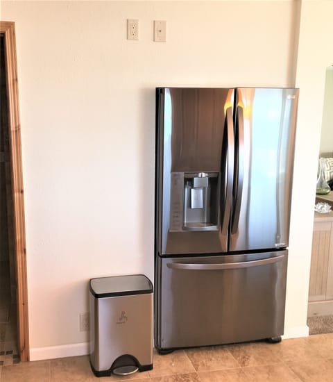 Stainless Refrigerator is Built in to Wall