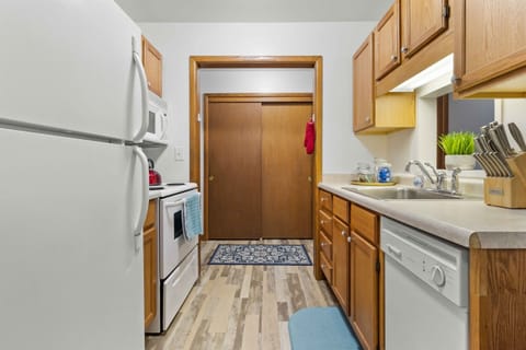 Ample counter space for food prep.