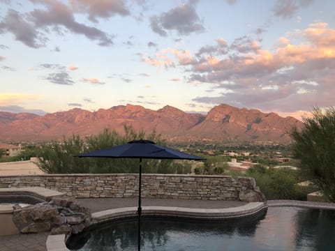 Sun umbrella provides relief from the sun while still enjoying the water.