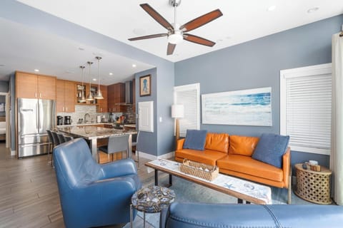 Play a board game on the swivel chairs or the couch in the living room.