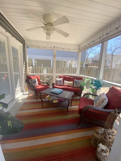 Screened in back porch is quests favorite place to relax !