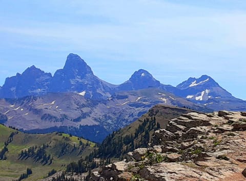 Nearby Teton Mountain range, from our side, in the Teton Valley.