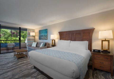 Walk out balcony with an Island View.