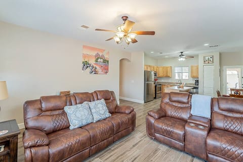 You'll love spending time in the intimate but open front room.