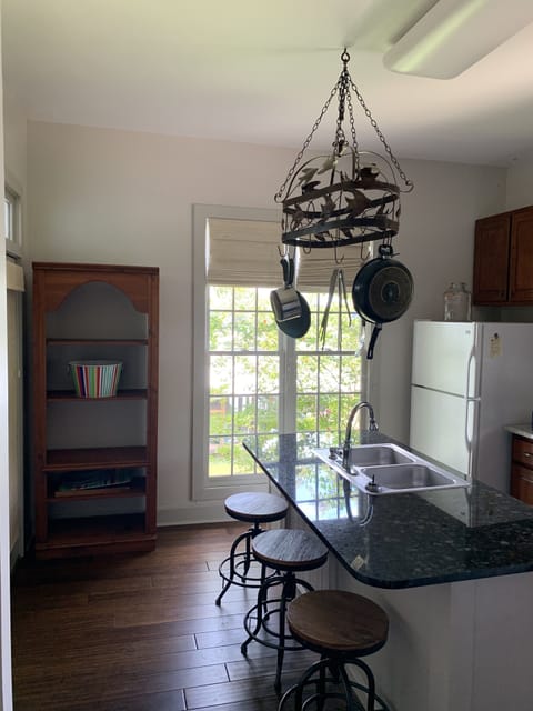 View the dock from the kitchen sink