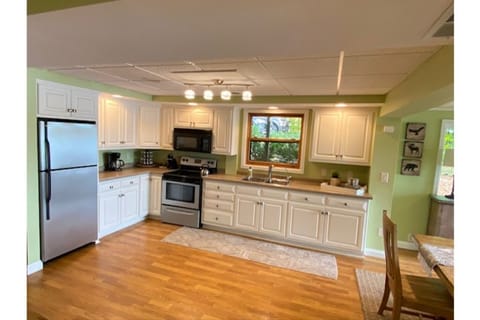 Lower level kitchen.