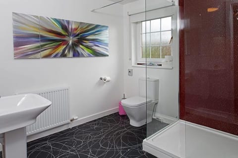 large ground floor shower room and toilet with wheelchair accessible