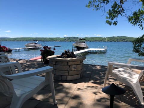 Lakefront gas firepit