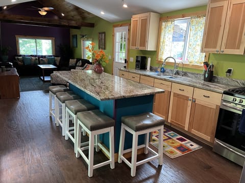 Custom hickory cabinets, granite counters, high end stainless steel appliances