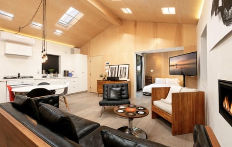 Our contemporary space combines natural light with a large dinning area.