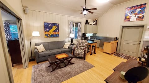 Living room with pull-out sleeper sofa.