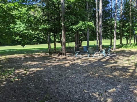 Fire pit with view to golf course