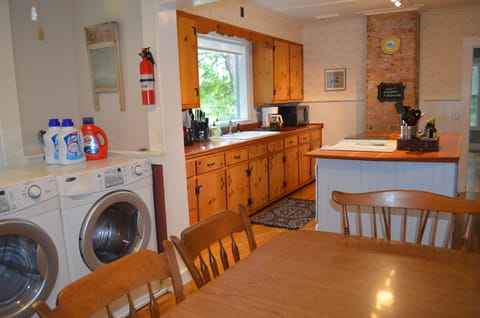View from breakfast nook into kitchen