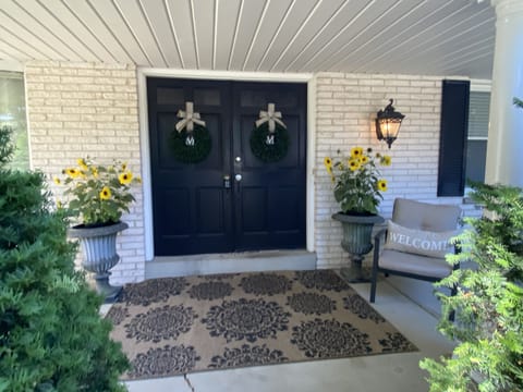 Nice large welcoming porch. Perfect for having a morning coffee and reading.