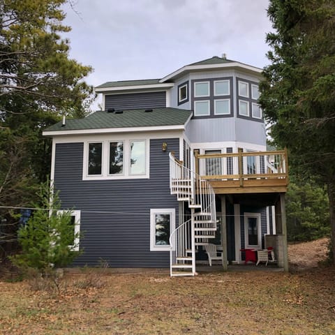 Looking from beach dune towards house 