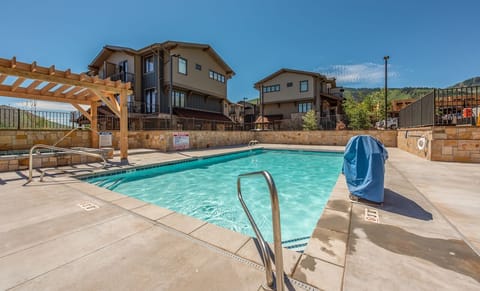Enjoy a year round heated pool and hot tub