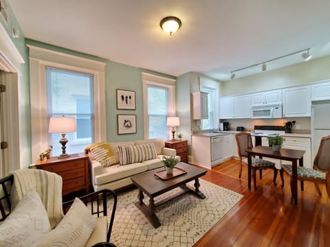 Living room is open to kitchen