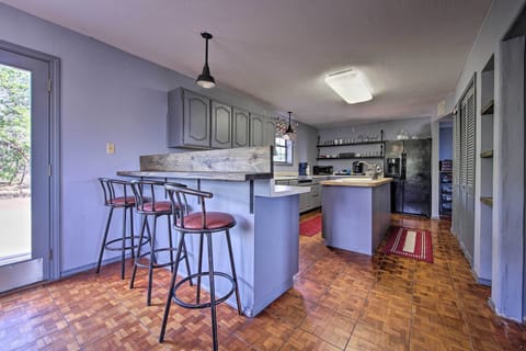 The eat-in kitchen is fully equipped with all the bells and whistles.