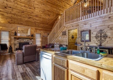Douglas Lake Cabin - Baby Bear Cabin - Fully furnished kitchen and living room