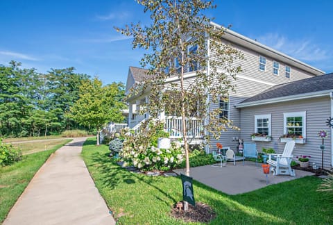 Walking path on the back side of house