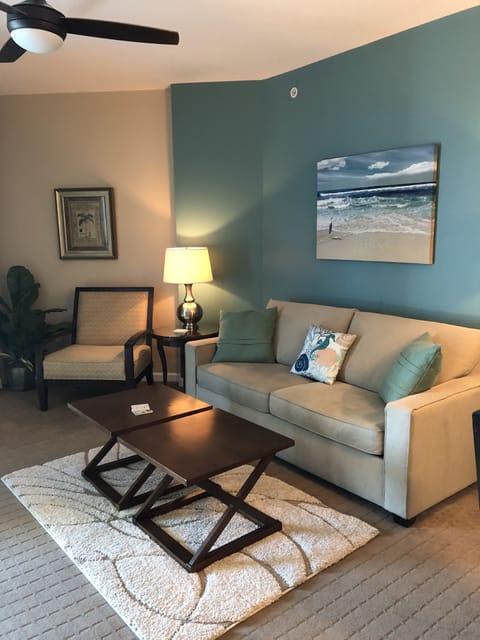 Living room, 55 inch tv, balcony 