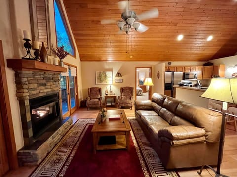 Cozy spot to read a book, sit by the fire, play games or watch the 50” TV