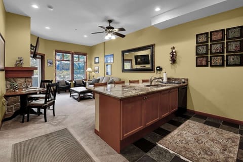 Ceiling fan available to cool the room after a energetic mountainside adventure