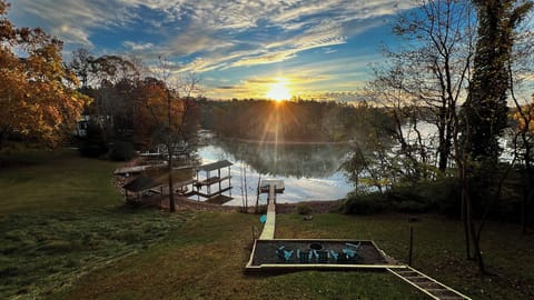Gorgeous sunrise over the lake, goes great with coffee
