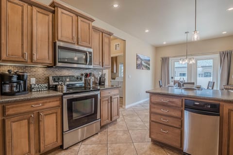 Whether you're making coffee or preparing a gourmet meal, this kitchen has everything you need.