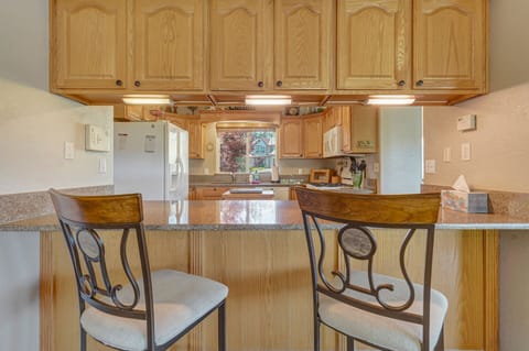 Bar seating in the kitchen