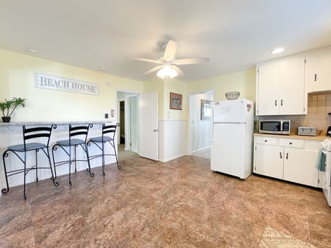 bar seating in the kitchen