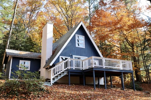 Nice private back yard with forest views and big deck for hanging 