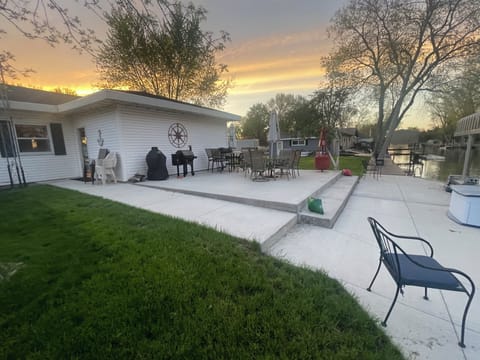 Seating for 12+ people. Pellet grill and Egg grill/smoker available.