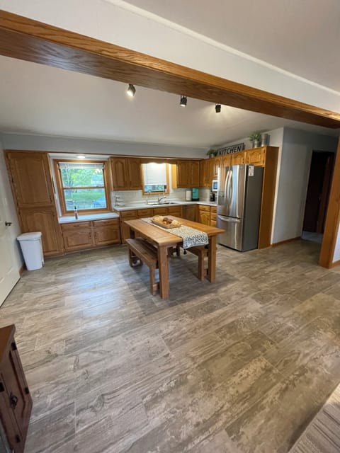 Kitchen. No stove, but portable burners for cooking, grills and convection oven.