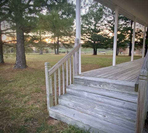 Side stairs to the front porch.