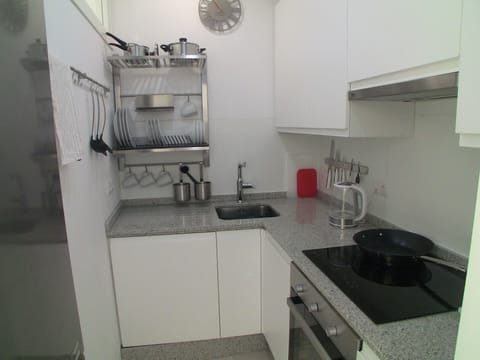 Fully equipped contemporary kitchen with built in dishwasher and washing machine