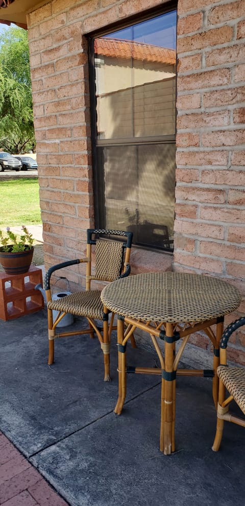 Outside view and smoking area.