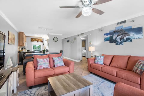 Living room to kitchen view