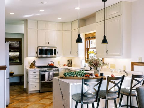 Custom kitchen with LG Signature stainless steel appliances.