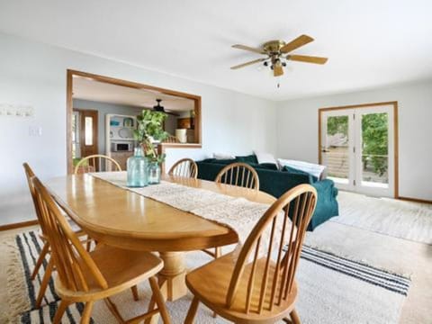Dining area with six chairs