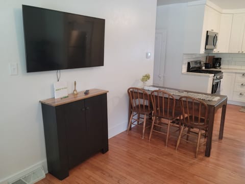 Open concept dining/living/kitchen.