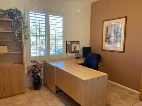 Well appointed study.