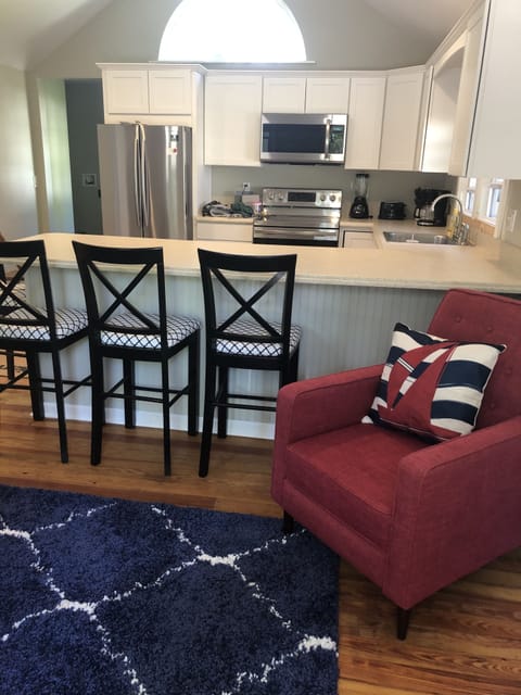 View of kitchen from living room