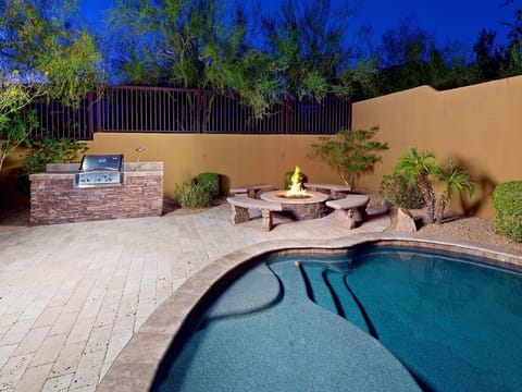 Outdoor grill and fire pit.