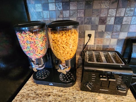 Complimentary Froot Loops and Goldfish.