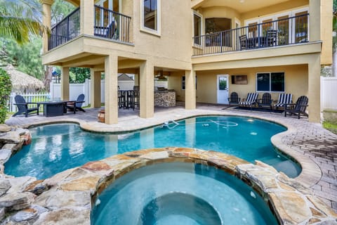Pool Deck with Pool and Hot Tub