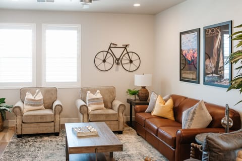 Comfortable seating with warm, modern décor, perfect for relaxing after a day of exploring.